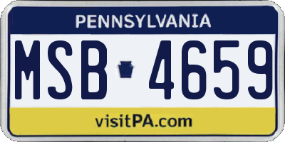 PA license plate MSB4659