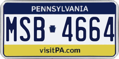 PA license plate MSB4664
