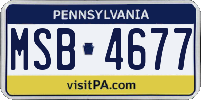 PA license plate MSB4677