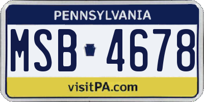 PA license plate MSB4678
