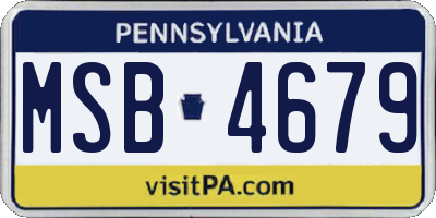 PA license plate MSB4679