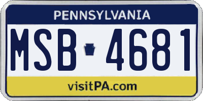 PA license plate MSB4681