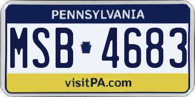 PA license plate MSB4683