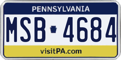 PA license plate MSB4684