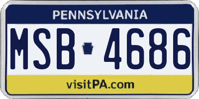 PA license plate MSB4686