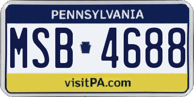 PA license plate MSB4688