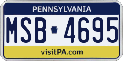 PA license plate MSB4695