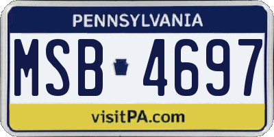 PA license plate MSB4697