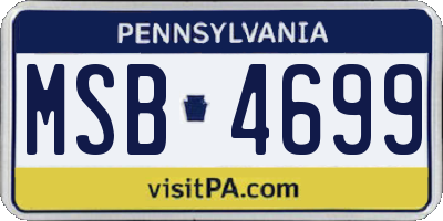 PA license plate MSB4699