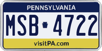 PA license plate MSB4722