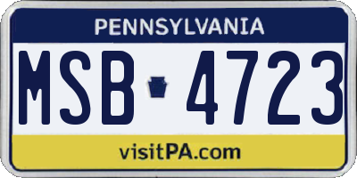 PA license plate MSB4723