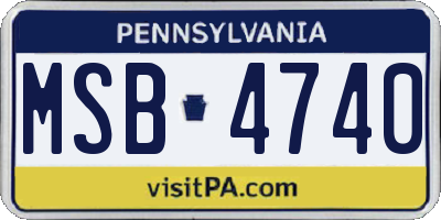 PA license plate MSB4740