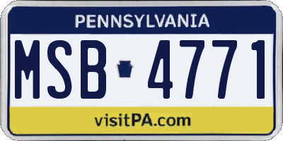 PA license plate MSB4771