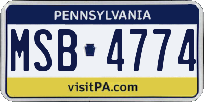 PA license plate MSB4774