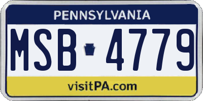 PA license plate MSB4779