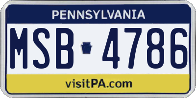 PA license plate MSB4786