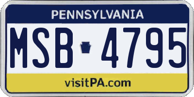 PA license plate MSB4795