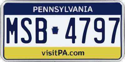 PA license plate MSB4797