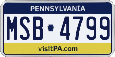 PA license plate MSB4799