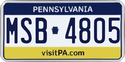 PA license plate MSB4805