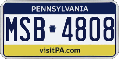 PA license plate MSB4808