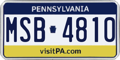 PA license plate MSB4810