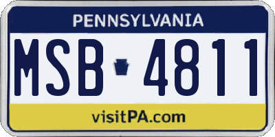 PA license plate MSB4811