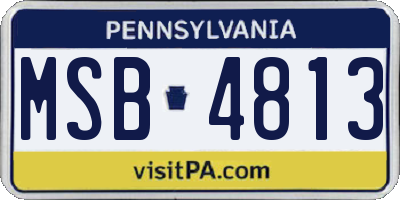 PA license plate MSB4813
