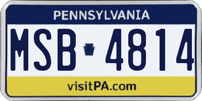PA license plate MSB4814