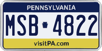 PA license plate MSB4822