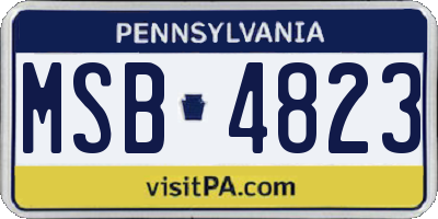 PA license plate MSB4823