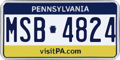 PA license plate MSB4824