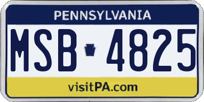PA license plate MSB4825