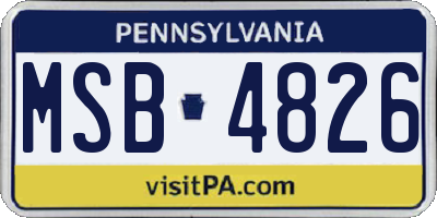 PA license plate MSB4826