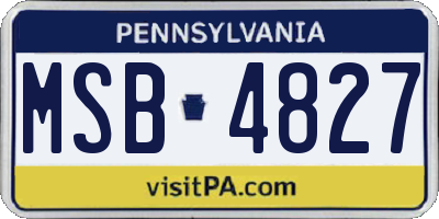 PA license plate MSB4827