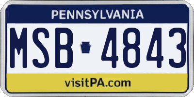 PA license plate MSB4843