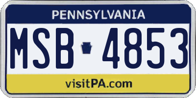 PA license plate MSB4853