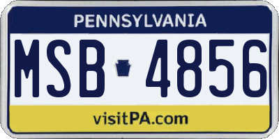 PA license plate MSB4856