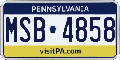 PA license plate MSB4858