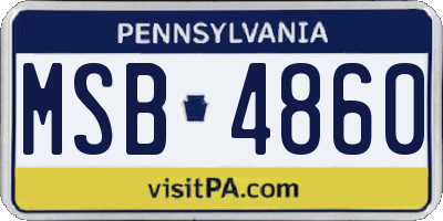 PA license plate MSB4860