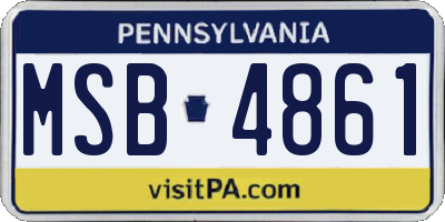 PA license plate MSB4861
