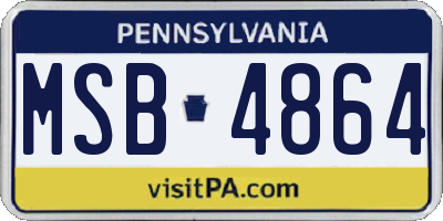 PA license plate MSB4864