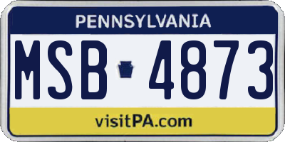 PA license plate MSB4873