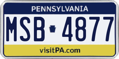 PA license plate MSB4877