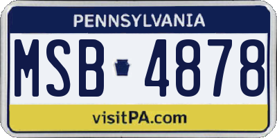 PA license plate MSB4878