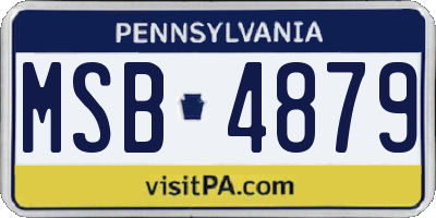 PA license plate MSB4879