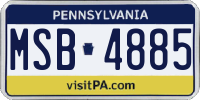 PA license plate MSB4885