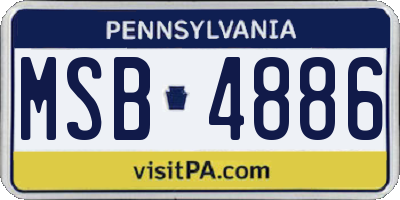 PA license plate MSB4886