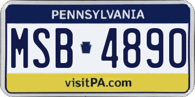 PA license plate MSB4890