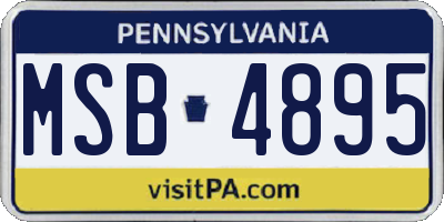 PA license plate MSB4895